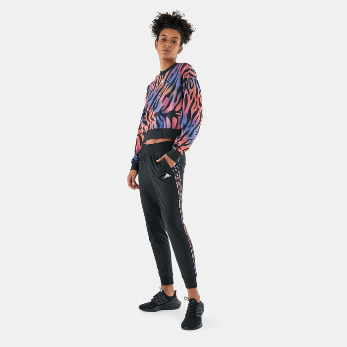 adidas Women's Tiger Print Pants Black image number 2