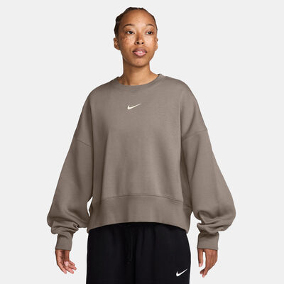 Nike Women's Sportswear Phoenix Fleece Sweatshirt Brown