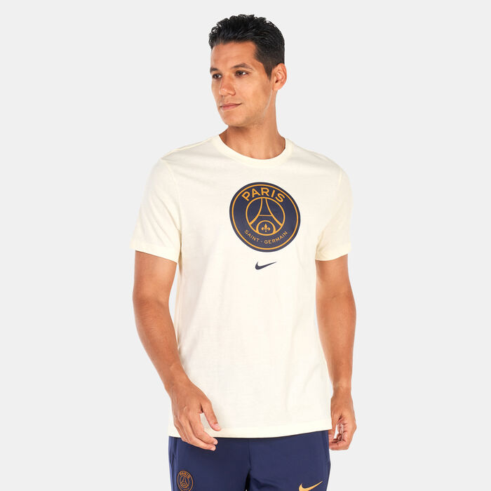 Nike Men's Paris Saint-Germain Crest Soccer T-Shirt Ivory Nike Men's Paris Saint-Germain Crest Soccer T-Shirt Ivory image number 0