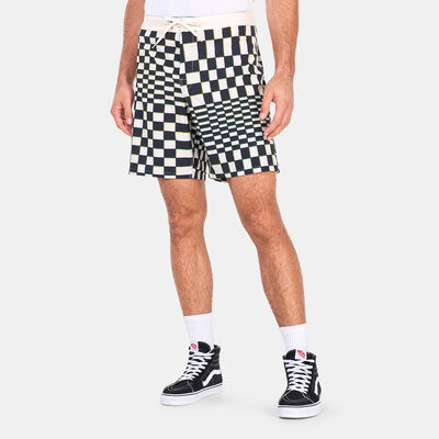 Vans Men's Skewed Checkerboard Board Shorts White Vans Men's Skewed Checkerboard Board Shorts White