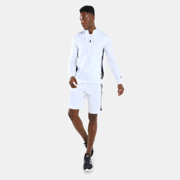 EA7 Emporio Armani Men's Train Logo Series Extended Logo Hoodie White EA7 Emporio Armani Men's Train Logo Series Extended Logo Hoodie White image number 2