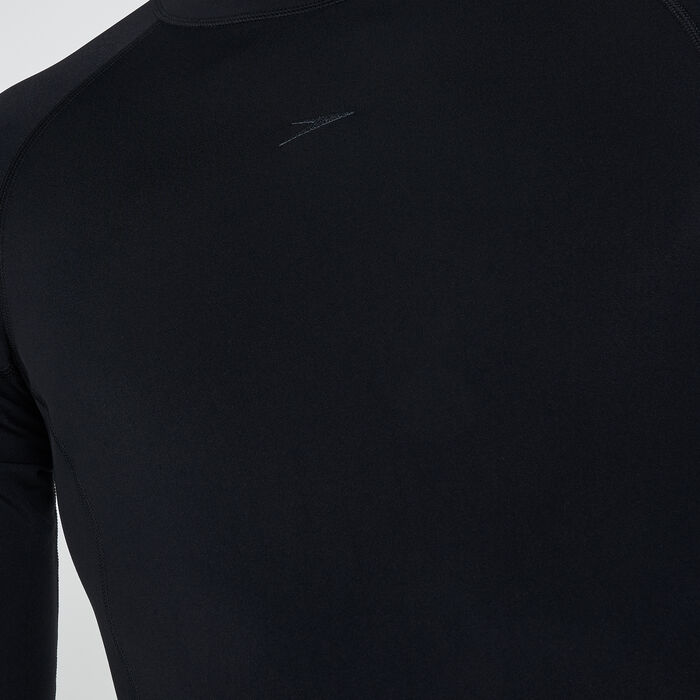 Speedo Men's Solid Long Sleeves Rash Top Black image number 2
