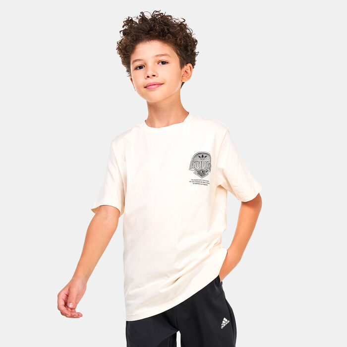 adidas Originals Kids' Graphic T-Shirt Ivory adidas Originals Kids' Graphic T-Shirt Ivory image number 0