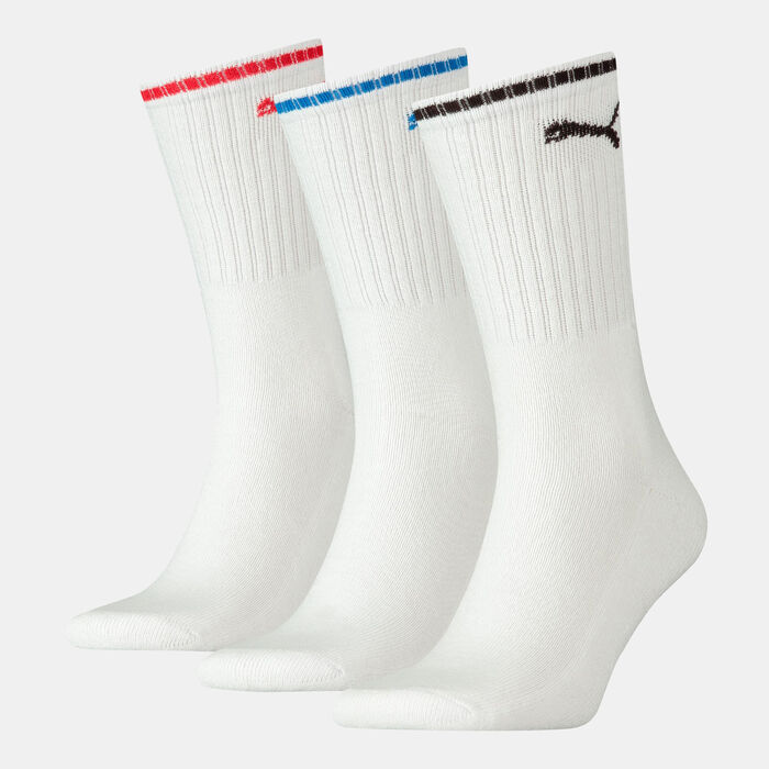 PUMA Regular Crew Striped Socks (3 Pack) White PUMA Regular Crew Striped Socks (3 Pack) White image number 0