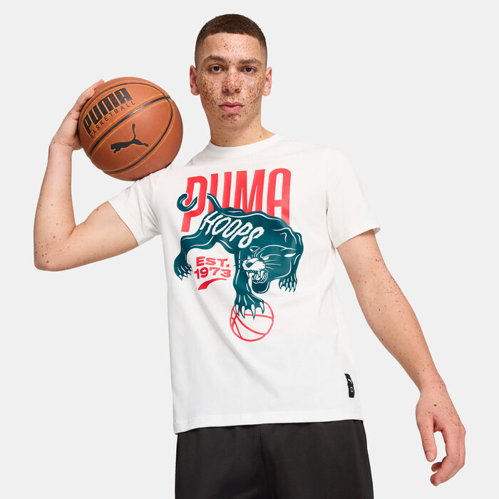 PUMA Men's Winning Shot Basketball Graphic T-Shirt White PUMA Men's Winning Shot Basketball Graphic T-Shirt White image number 0