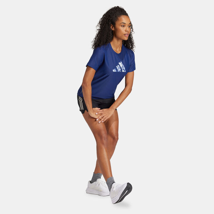 adidas Women's Running Supernatural Flora Graphic T-Shirt Blue adidas Women's Running Supernatural Flora Graphic T-Shirt Blue image number 2