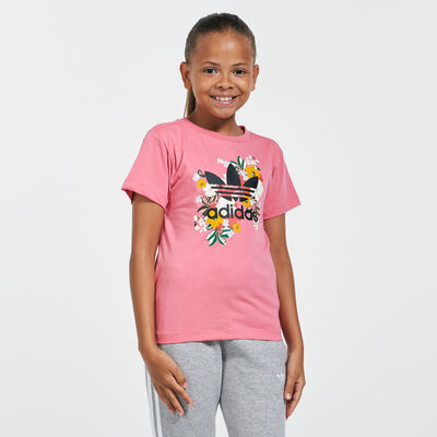 adidas Originals Kids' HER Studio London Floral T-Shirt Pink