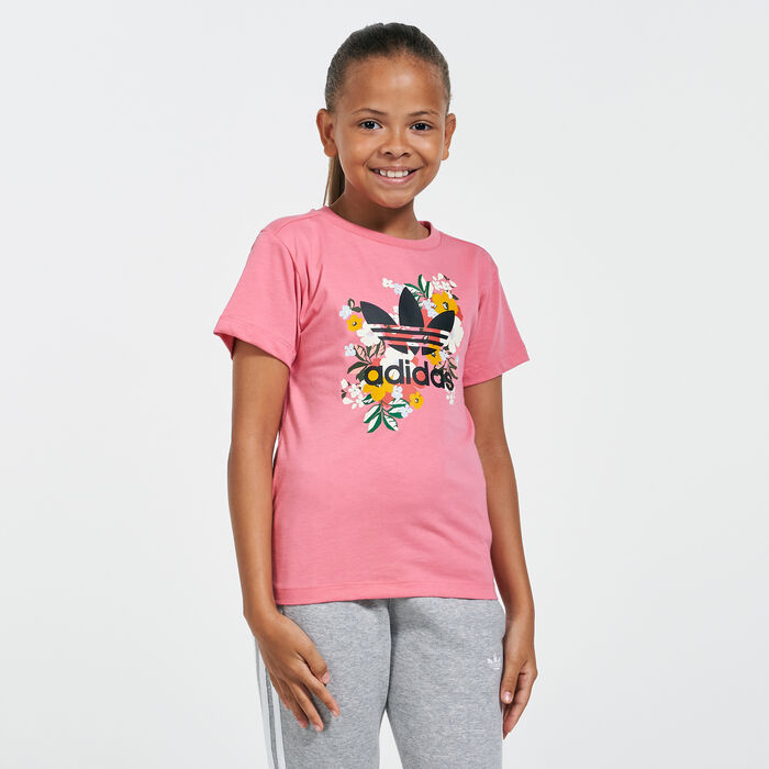 adidas Originals Kids' HER Studio London Floral T-Shirt Pink image number 0