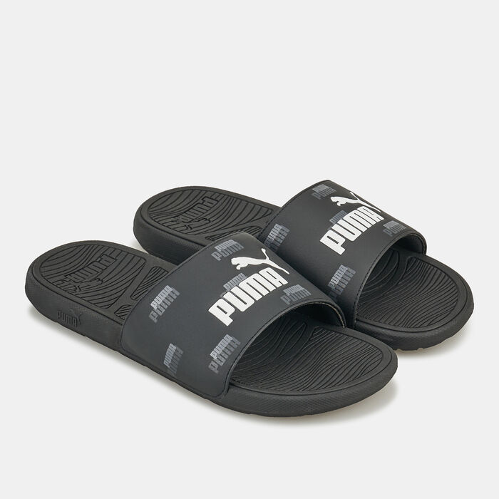 PUMA Men's Cool Cat 2.0 Logo Power Slides Black PUMA Men's Cool Cat 2.0 Logo Power Slides Black image number 0