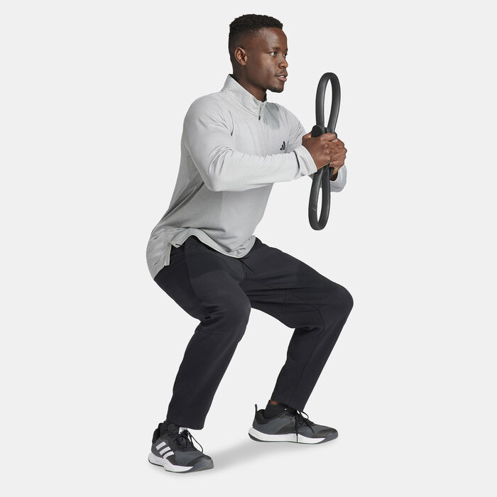 adidas Men's Train Essentials Training 1/4-Zip Top Grey adidas Men's Train Essentials Training 1/4-Zip Top Grey image number 2