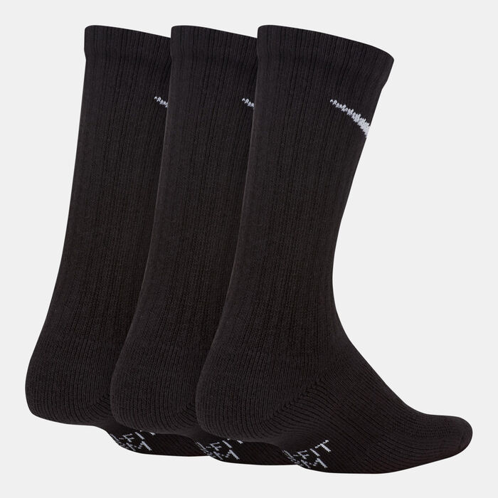 Nike Kids' Performance Cushioned Crew Socks (3 Pair) (Older Kids) Black image number 3