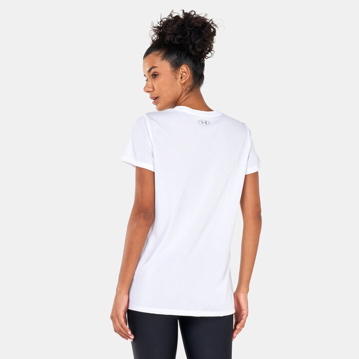 Under Armour Women's Tech Solid Logo Arch SSC T-Shirt White image number 1