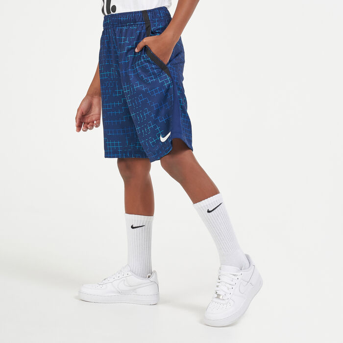 Nike Kids' Dri-FIT Printed Training Shorts Blue image number 0