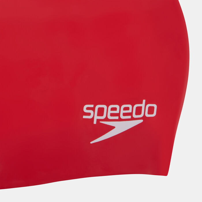 Speedo Plain Moulded Swim Cap Red image number 2