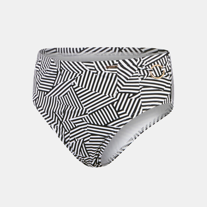 Speedo Women's Shaping Printed Swimming Briefs Black Speedo Women's Shaping Printed Swimming Briefs Black image number 0
