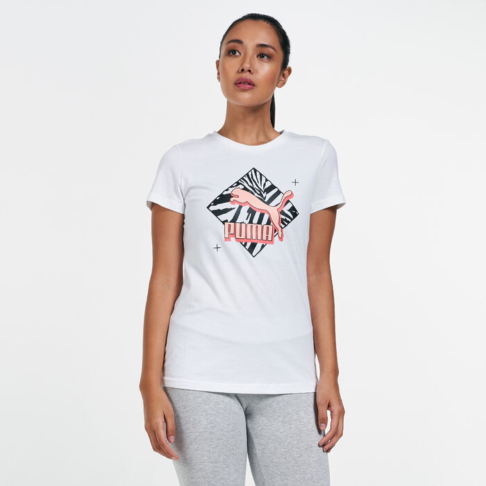 PUMA Women's Classics Graphic T-Shirt White PUMA Women's Classics Graphic T-Shirt White image number 0