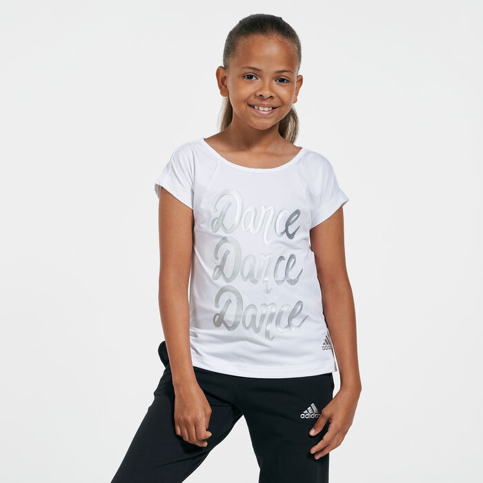 adidas Kids' Aeroready Dance T-Shirt White adidas Kids' Aeroready Dance T-Shirt White image number 0