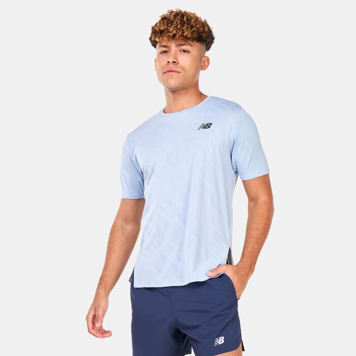 New Balance Men's Speed Jacquard T-Shirt Blue New Balance Men's Speed Jacquard T-Shirt Blue image number 0
