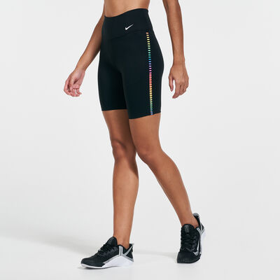 Nike Women's One Rainbow Ladder 7-Inch Shorts Black Nike Women's One Rainbow Ladder 7-Inch Shorts Black