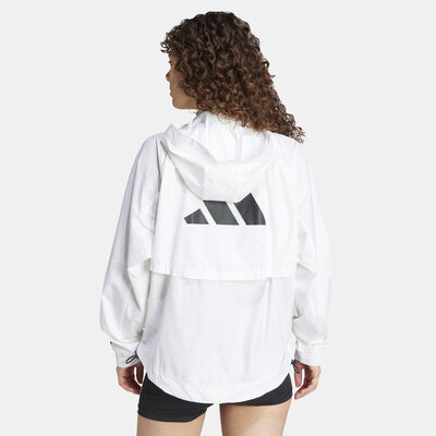 adidas Women's WIND.RDY Hyperglam Windbreaker Jacket White