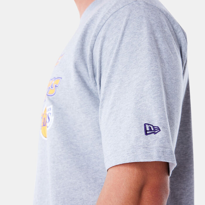 New Era Men's NBA Los Angeles Lakers Script T-Shirt Grey New Era Men's NBA Los Angeles Lakers Script T-Shirt Grey image number 3