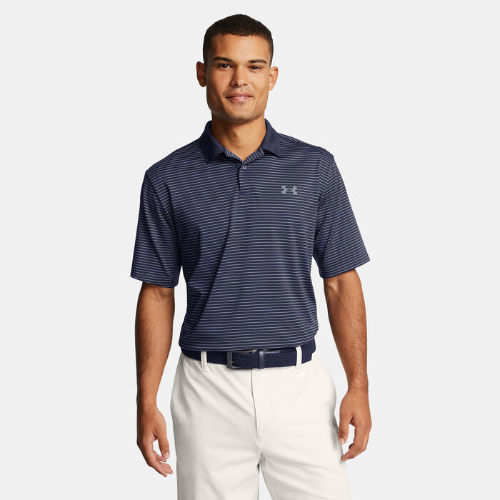 Under Armour Men's Matchplay Striped Polo Shirt Blue image number 0