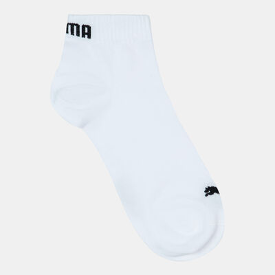 PUMA Logo Quarter Socks (4 Pairs) White