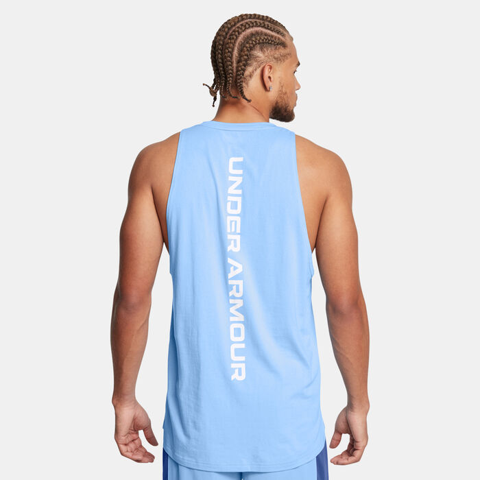 Under Armour Men's Baseline Cotton Tank Top Blue Under Armour Men's Baseline Cotton Tank Top Blue image number 1