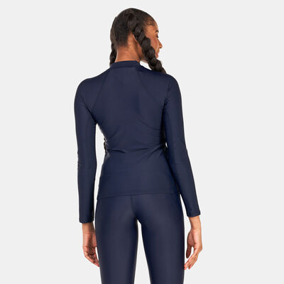 Speedo Women's Logo Long-Sleeve Rashguard Blue