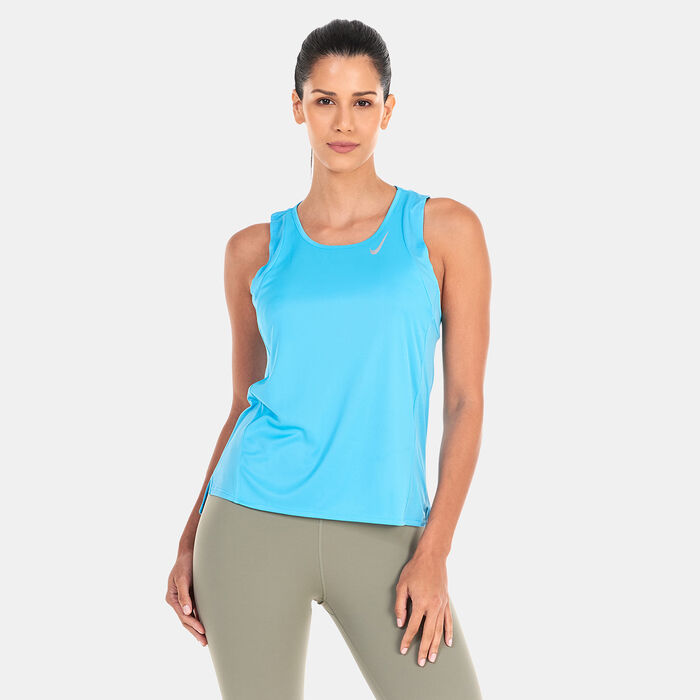 Nike Women's Dri-FIT Race Running Singlet Blue Nike Women's Dri-FIT Race Running Singlet Blue image number 0