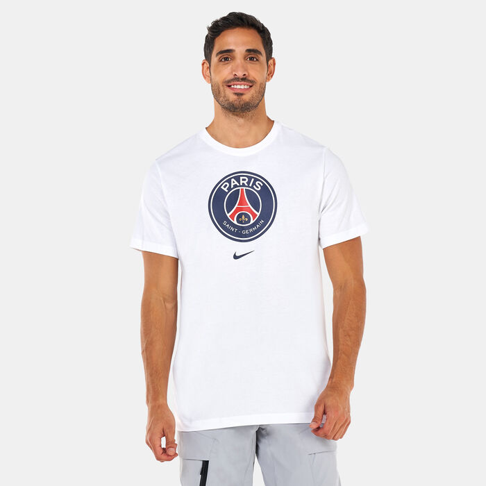Nike Men's Paris Saint-Germain Crest Soccer T-Shirt White Nike Men's Paris Saint-Germain Crest Soccer T-Shirt White image number 0