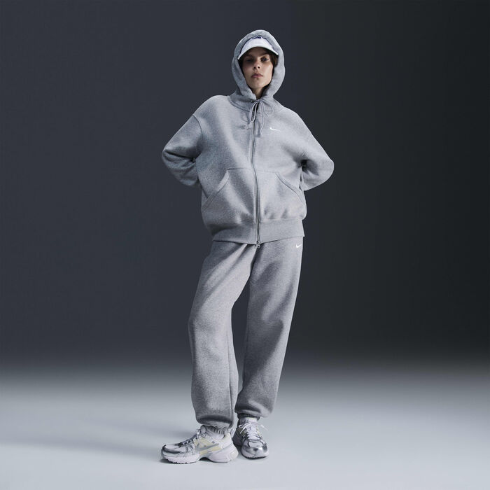 Nike Women's Sportswear Phoenix Fleece Full-Zip Hoodie Grey Nike Women's Sportswear Phoenix Fleece Full-Zip Hoodie Grey image number 3
