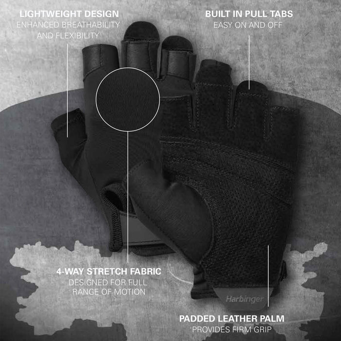 Harbinger Grip 2.0 Training Gloves Black Harbinger Grip 2.0 Training Gloves Black image number 5