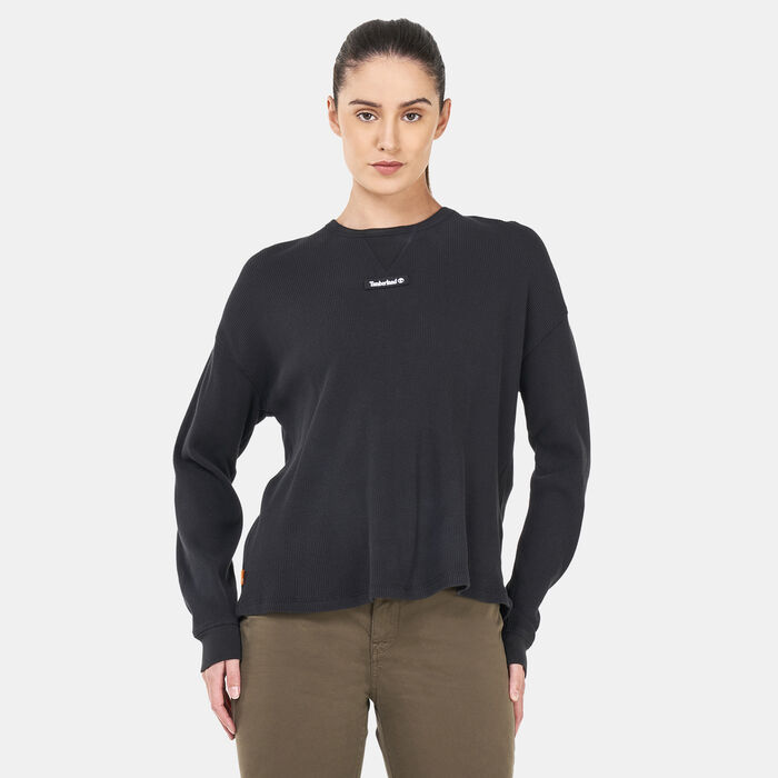 Timberland Women's Waffle-Knit T-Shirt Black Timberland Women's Waffle-Knit T-Shirt Black image number 0