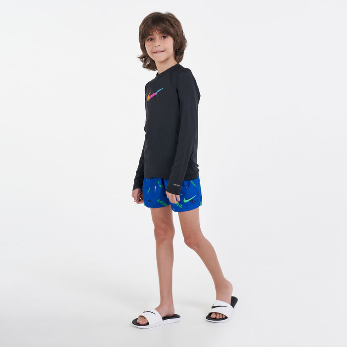 Nike Swim Kids' Logofetti Lap 4-inch Shorts Blue Nike Swim Kids' Logofetti Lap 4-inch Shorts Blue image number 2