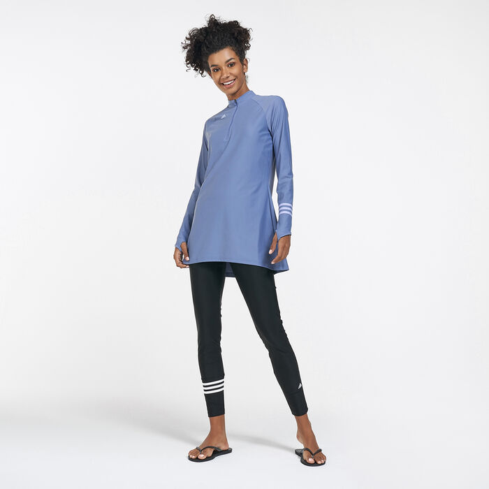 adidas Women's 3-Stripes Swimming Top Blue image number 5