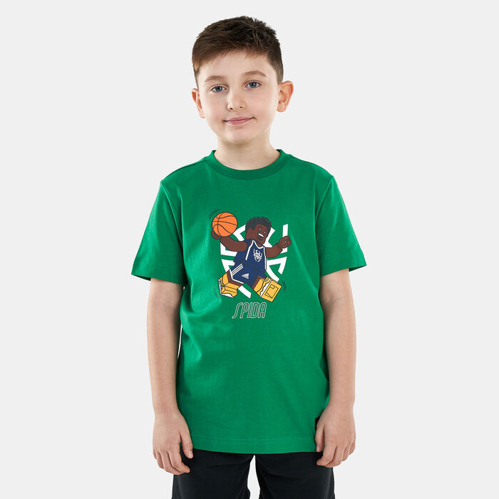 adidas Kids' Basketball T-Shirt Green adidas Kids' Basketball T-Shirt Green image number 0