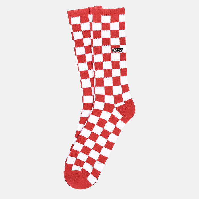 Vans Men's Checkerboard Crew Socks Red image number 0
