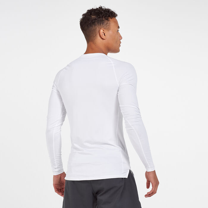 Nike Men's Pro Long Sleeve T-Shirt White Nike Men's Pro Long Sleeve T-Shirt White image number 1