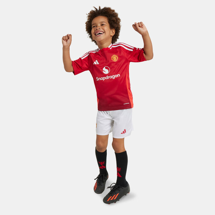 adidas Kids' Manchester United 24/25 Home Replica Football Kit Red image number 2