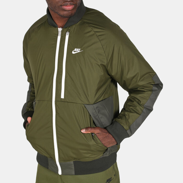 Nike Men's Sportswear Therma-FIT Legacy Reversible Bomber Jacket Green Nike Men's Sportswear Therma-FIT Legacy Reversible Bomber Jacket Green image number 3