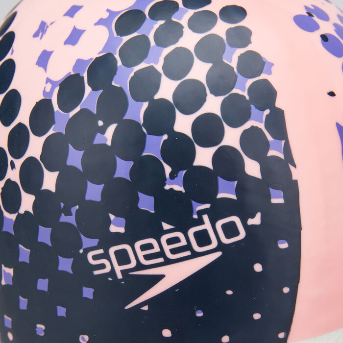 Speedo Long Hair Printed Swimming Cap Pink image number 2