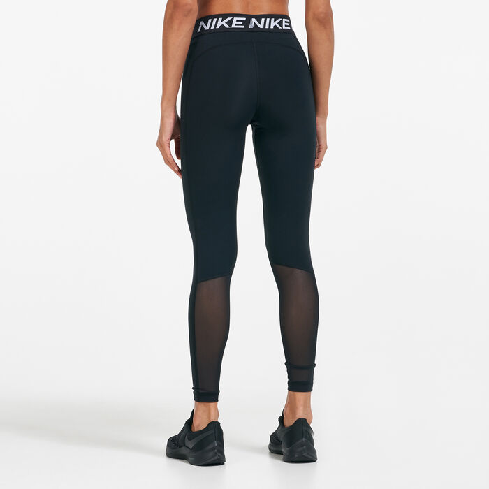 Nike Women's Pro Mid-Rise Mesh-Panelled Leggings Black Nike Women's Pro Mid-Rise Mesh-Panelled Leggings Black image number 1