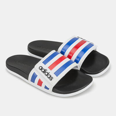adidas Men's Adilette Comfort Adjustable Slides White