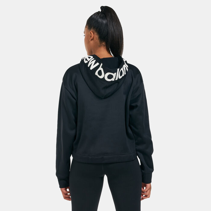 New Balance Women's Relentless Performance Fleece Layer Hoodie Black image number 1