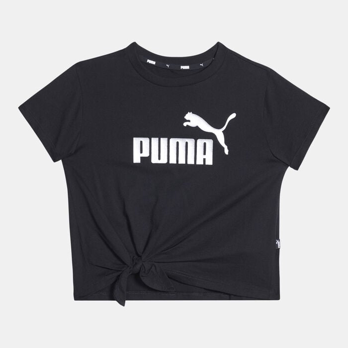 PUMA Kids' ESS+ Logo Knotted T-Shirt Black PUMA Kids' ESS+ Logo Knotted T-Shirt Black image number 0