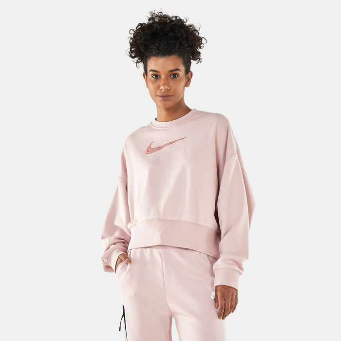 Nike Women's Sportswear Swoosh Fleece Cropped Sweatshirt Pink Nike Women's Sportswear Swoosh Fleece Cropped Sweatshirt Pink image number 0