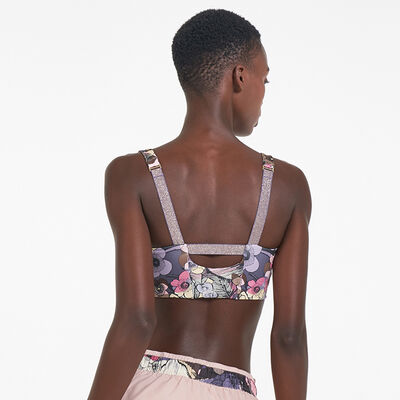 Nike Women's Swoosh Floral Print Sports Bra Purple