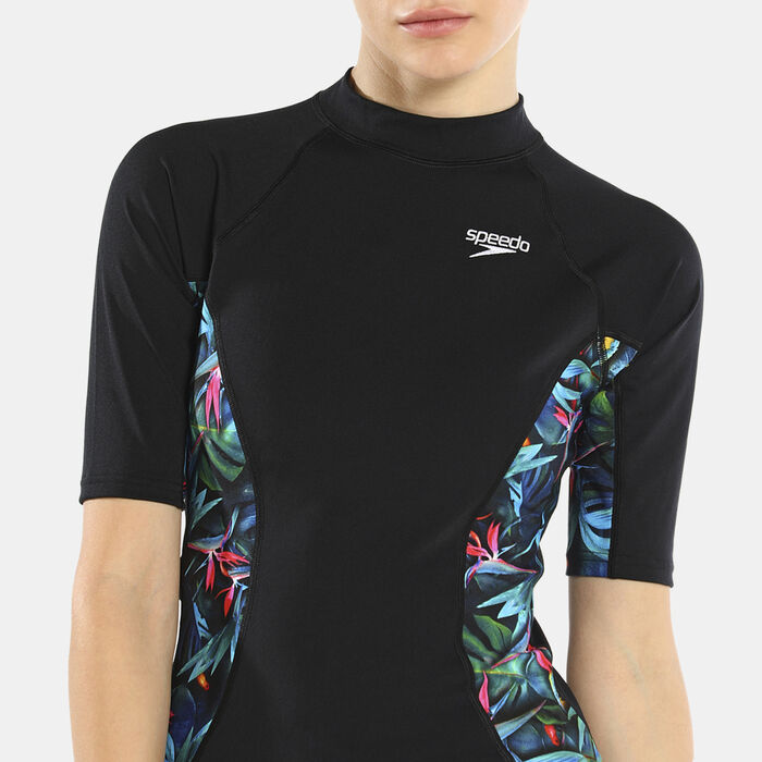 Speedo Women's Printed Rashguard Black image number 3