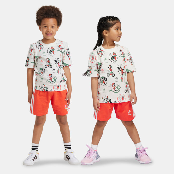 adidas Kids' Disney Mickey Mouse T-Shirt and Shorts Set (Younger Kids) White image number 0